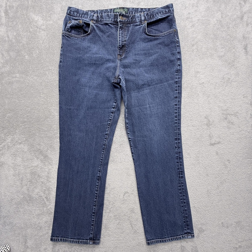 Lauren Ralph Lauren Womens 18W Blue Medium Wash Classic Straight Stretch
